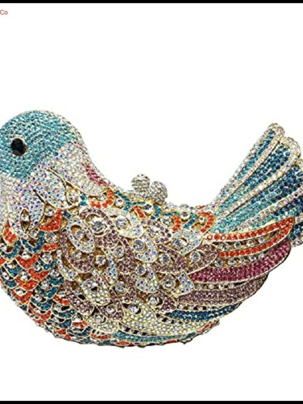 Bird Crystal Clutch Handmade Rhinestone Evening Bag with Chains
